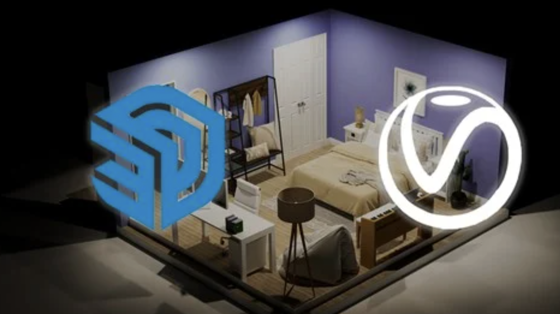 Course preview — SketchUp & V-Ray bedroom render